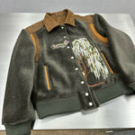 Wool Varsity Jacket with Floral Embroidery 4