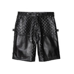Woven Leather Cargo Shorts 1