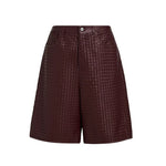 Woven Leather Shorts Pants 1