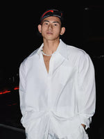 Wrinkle-Resistant Silk Shirt With Large Collar 1