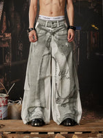 Y2K 3D Printed Wide-Leg Street Pants 1