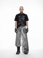 Y2K 3D Printed Wide-Leg Street Pants 4