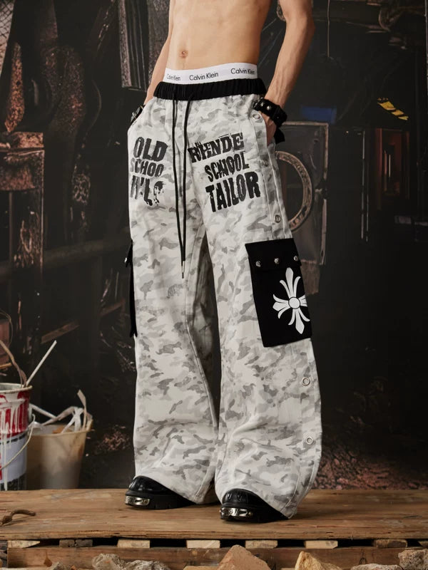 Y2K Camouflage Wide Leg Cargo Pants 4