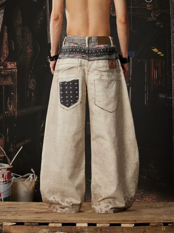 Y2K Double Waistband Wide-Leg Pants 3