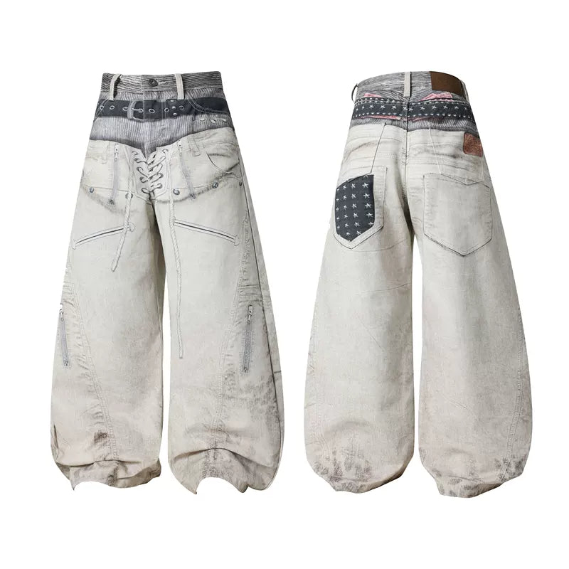 6224384479231,6224384479232,6224384479233,6224384479234, Y2K Double Waistband Wide-Leg Pants
