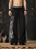 Y2K Graphic Double Waistband Wide Leg Pants 2