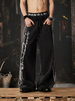 Y2K Graphic Double Waistband Wide Leg Pants 3