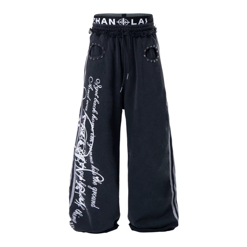 6213255962733,6213255962734,6213255962735,6213255962736, Y2K Graphic Double Waistband Wide Leg Pants
