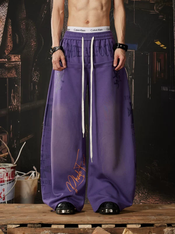Y2K Graphic Wide Leg Casual Pants 2
