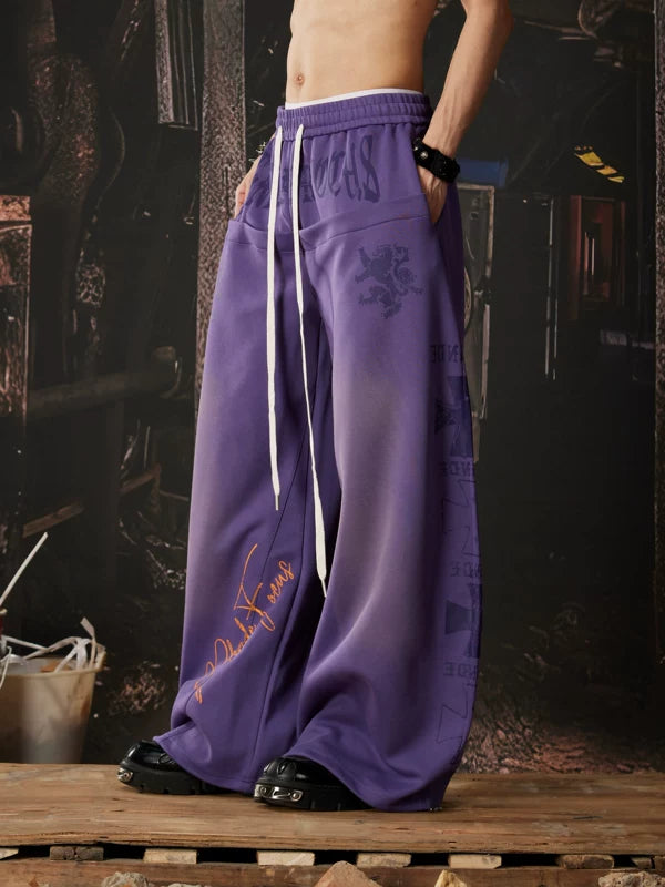 Y2K Graphic Wide Leg Casual Pants 4
