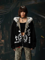 6043773548358,6043773548359,6043773548360, Y2K Graphic Zip-Up Hoodie with Faux Fur