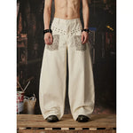 6059182165341,6059182165342,6059182165343,6059182165344, Y2K Leopard Patch Rivet Wide-Leg Pants