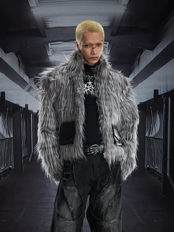 Y2K Long Faux Fur Short Jacket 1