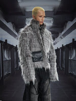 Y2K Long Faux Fur Short Jacket 2