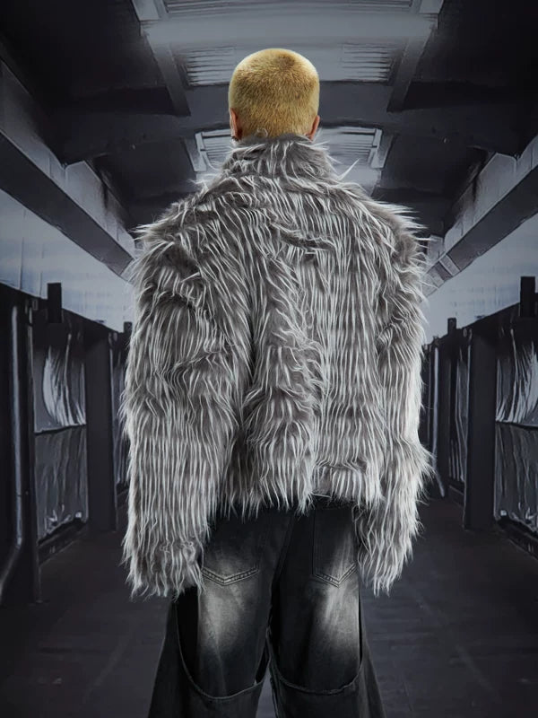 Y2K Long Faux Fur Short Jacket 3