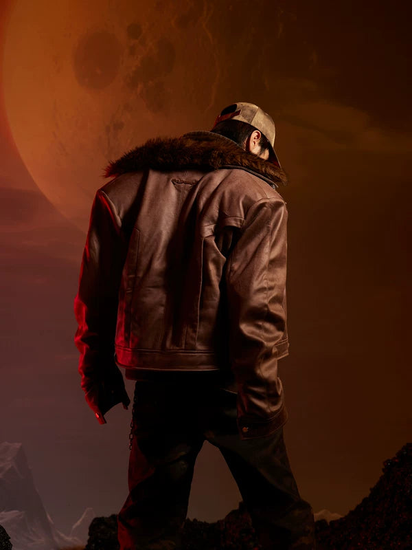 Y2K Patchwork Suede Jacket with Fur Collar 3