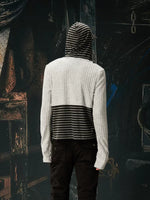 Y2K Punk Faux Layered Striped Hooded Top 3