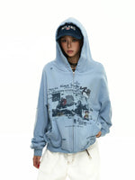 Y2K Punk Graffiti Zip Hooded Sweatshirt 2