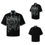 6064900332664,6064900332666,6064900332668,6064900332670, Y2K Punk Graphic Plaid Collar Cotton Polo