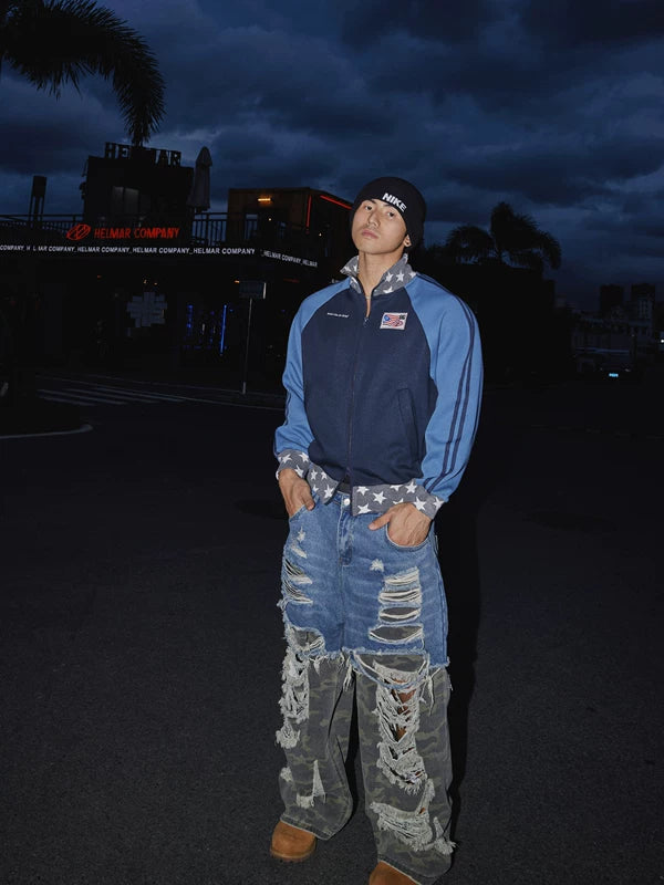 Y2K Style Star Print Sports Jacket 2