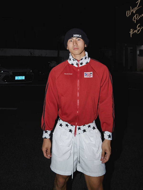 Y2K Style Star Print Sports Jacket 5