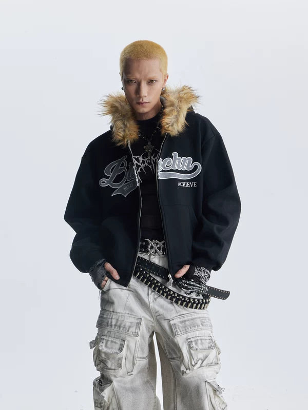6075190183746,6075190183747,6075190183748,6075190183749, Y2K Zip Up Hoodie with Faux Fur