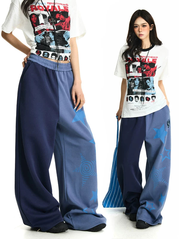 Yin Yang Star Print Wide Leg Pants 1