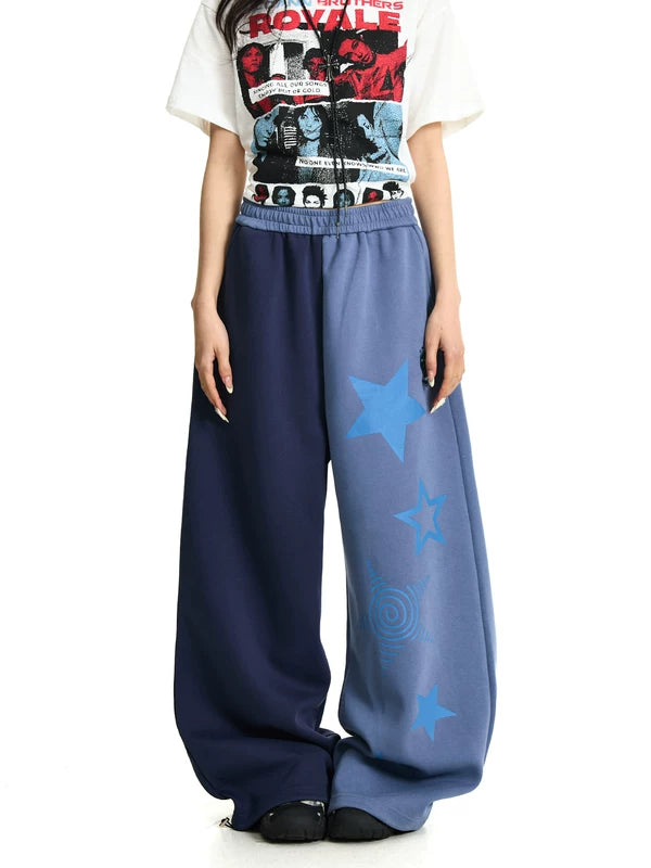 Yin Yang Star Print Wide Leg Pants 2