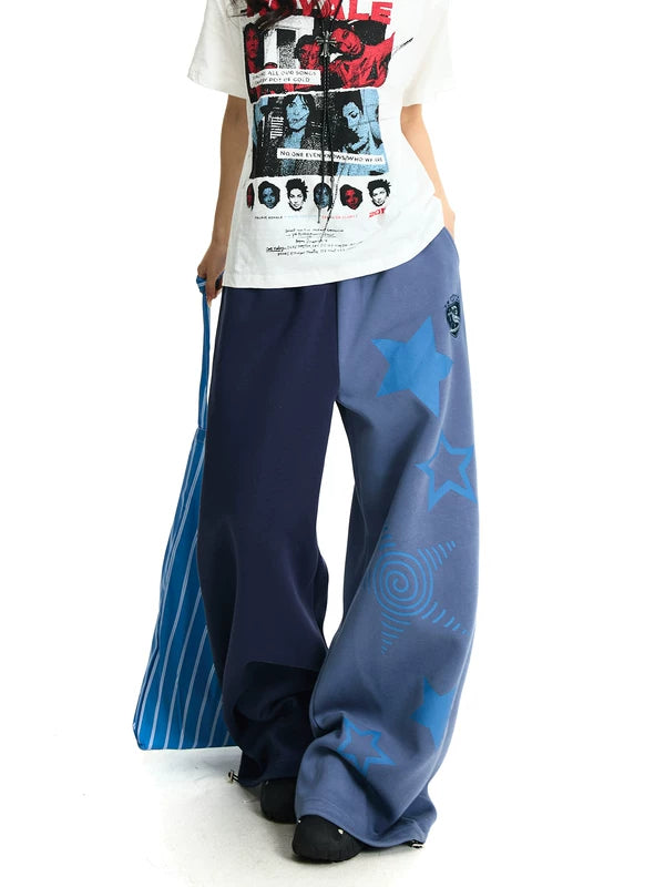 Yin Yang Star Print Wide Leg Pants 4
