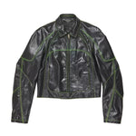 Zip-Front Faux Leather Bomber Jacket 1