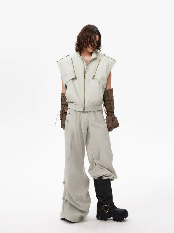 Zip Front Sleeveless Utility Vest 3