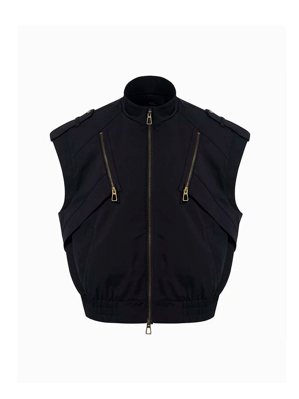 Zip Front Sleeveless Utility Vest 5