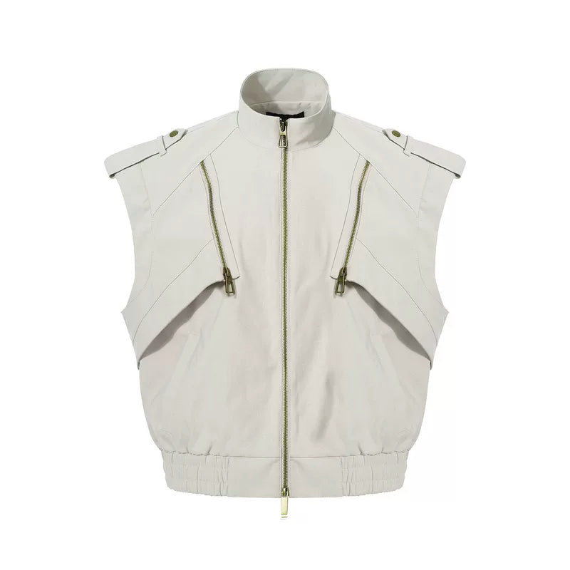 5791102141678,5791102141679,5791102141680,5791102141681, Zip Front Sleeveless Utility Vest