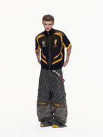 Zip-Up Football Knit Polo Shirt 5