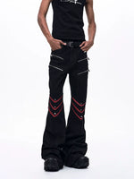 Zippered Flared Leather Pants 2