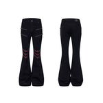 6044879749410,6044879749411,6044879749412,6044879749413, Zippered Flared Leather Pants