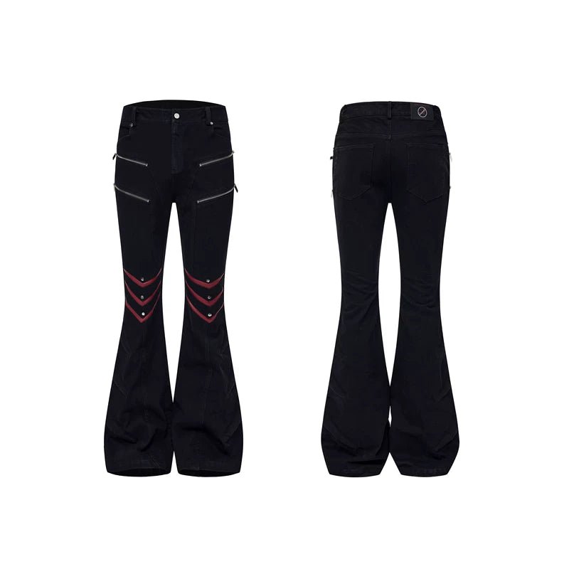 6044879749410,6044879749411,6044879749412,6044879749413, Zippered Flared Leather Pants